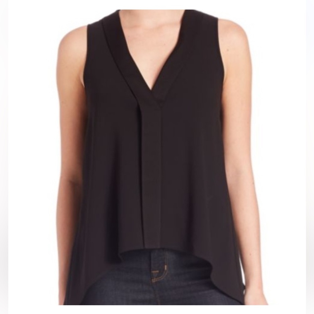 BCBGMaxAzria Black V-Neck Sleeveless Blouse